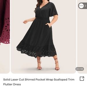 BloomChic Black Maxi Dress with Scalloped Hem